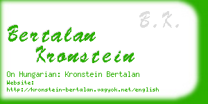 bertalan kronstein business card